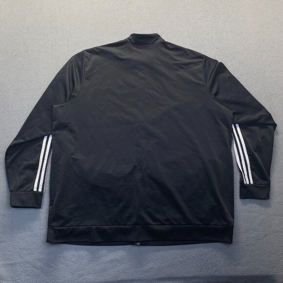 Adidas Jacket Mens Size 4XLT Full Zip Track Athletic Three Stripes Black White - Picture 2 of 10